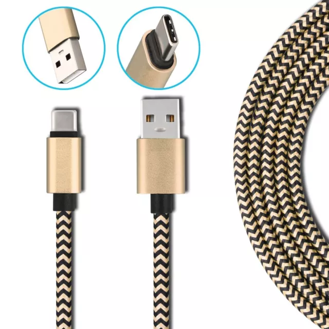 Strong Braided Nylon Fast USB C 3.0 Type C Data Sync Charger Charging Cable UK 2