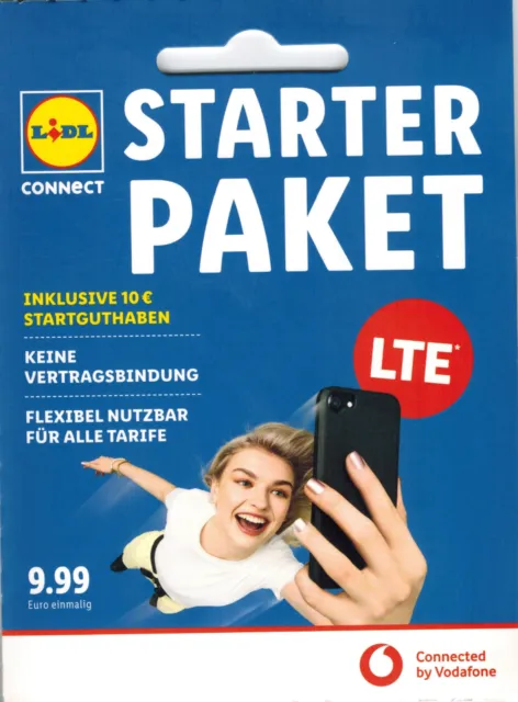 LIDL CONNECT Starterpaket unregistriert SIM Karte NEU mit 10€ Startguthaben