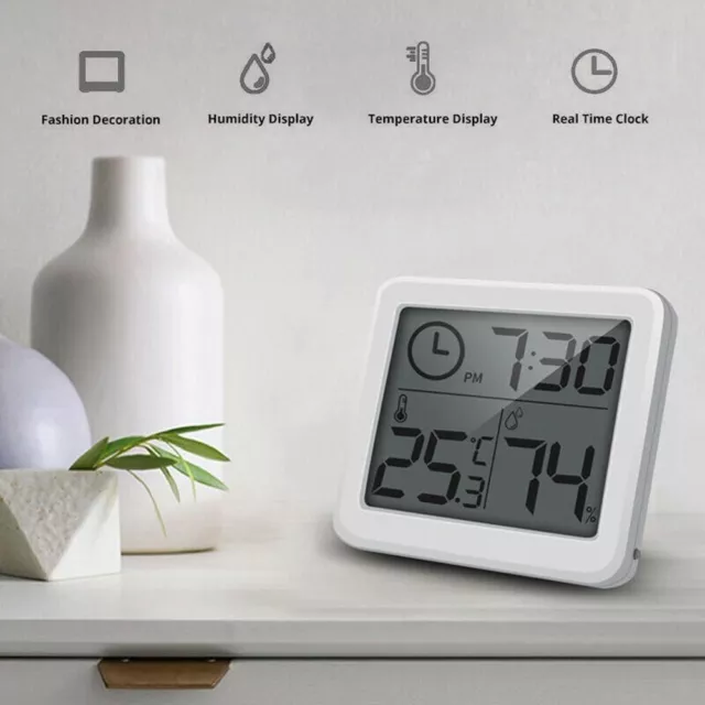 Silent Bedside Digital Clock | Non-Ticking | Bedroom Clock | Temperature Sensor