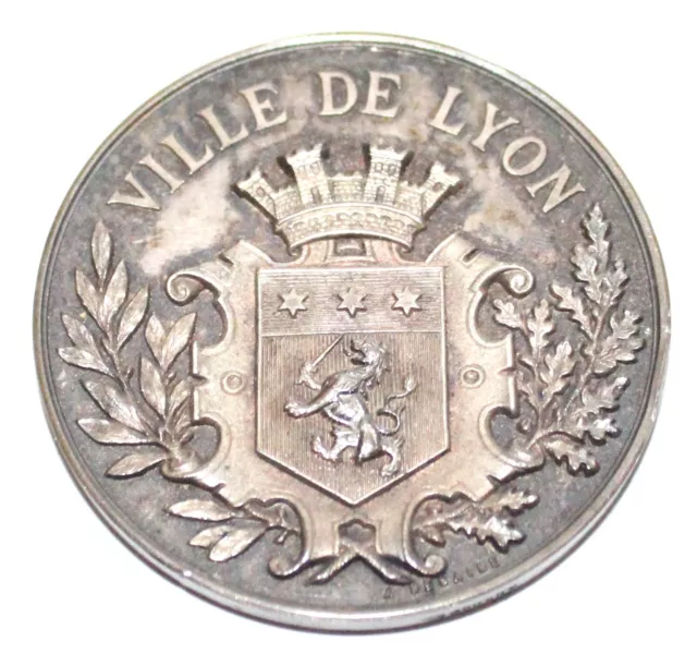 jolie médaille en argent conservatoire de musique de Lyon 1889