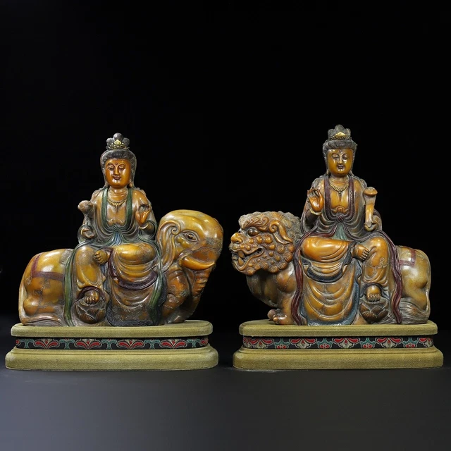 Chinese Exquisite Handmade Guanyin carving Shoushan Stone Statue