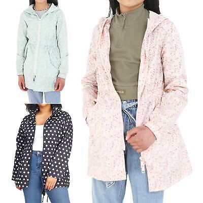 Girls Printed Raincoat Showerproof Rain Hooded Childs Mac Kids Kagoul Kag Coat