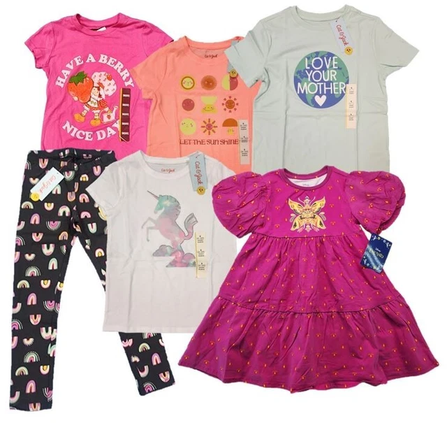 Girls Summer Clothes Clothing Lot Shirt Leggings Dress 6 Pc Bundle Size 6 Small