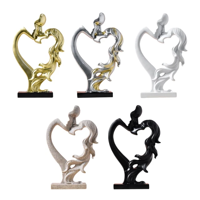 Figurine de Couple en baisers, artisanat d'art pour armoire d'entrée,