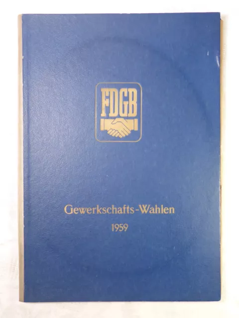 alte leere Mappe für Urkunde Dokument Urkundenmappe DDR FDGB Wahlen 1959