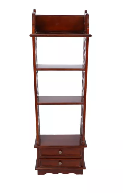 Etagere en Bois De Acajou Avec 4 Étagères Et Deux Tiroirs En Style Colonial