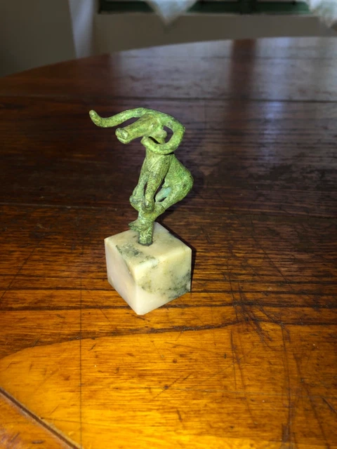 Figurine Perroquet Sur Socle Marbre – Statuette Décorative Vintage