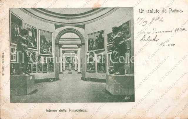 1904 PARMA Interno della Pinacoteca Stuard cartolina