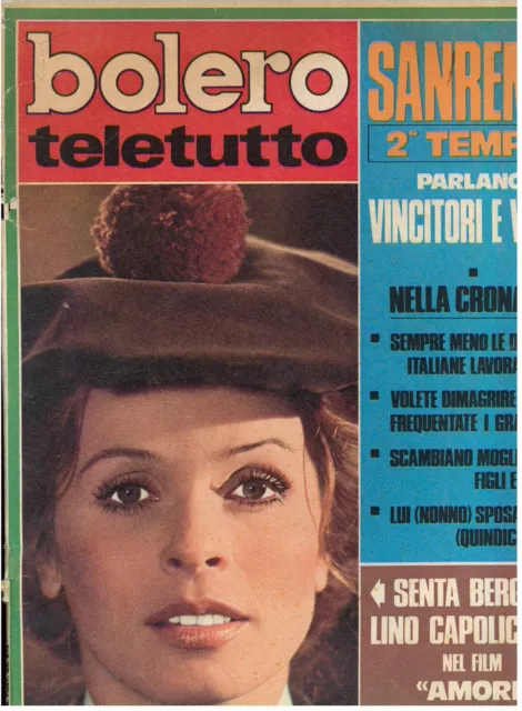 Bolero Teletutto Anno Xxvii N. 1351 25 Marzo 1972 Senta Berger Sanremo