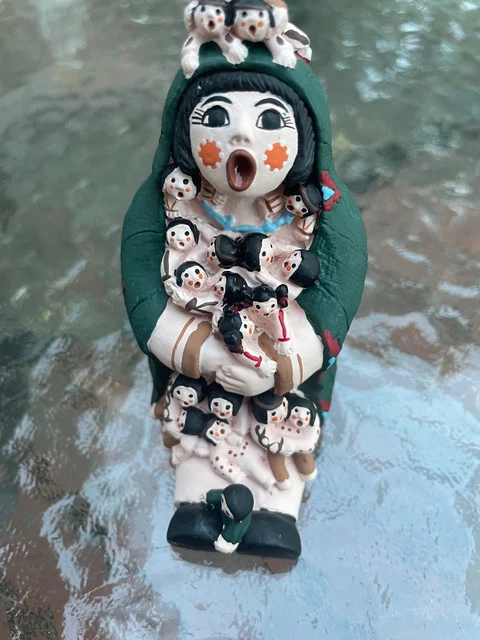【現地購入】ネィティブアメリカン　ストーリーテラー人形　1990年代 NATIVE AMERICAN STORYTELLER Clay Doll 1991. 11 Children