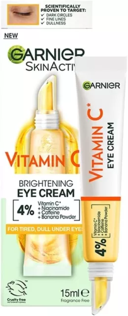 Garnier Eye Cream, With 4% Vitamin C, Brightening Eye Treatment For Dark Circles