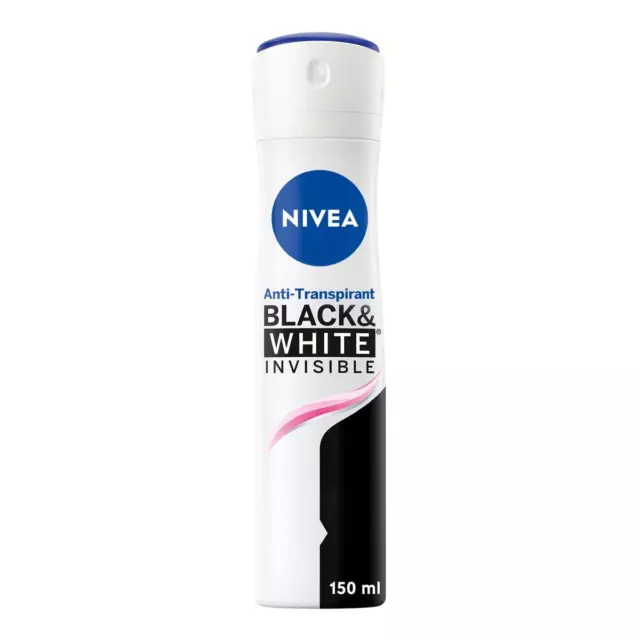 NIVEA Black & White Invisible Clear Deo Spray (150 Ml), Anti-Transpirant Mit Ant