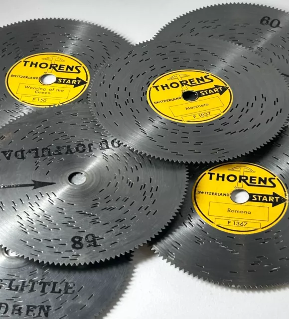 Vintage Swiss Thorens Metal Song Discs for Automatic Music Box - You Choose!