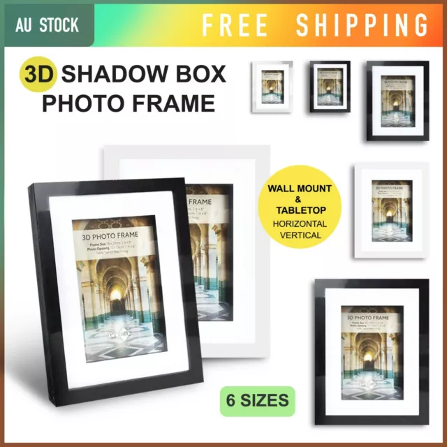 3D Photo Frame Shadow Box Picture Display Wall Art Hanging 5x7 8x10 Large