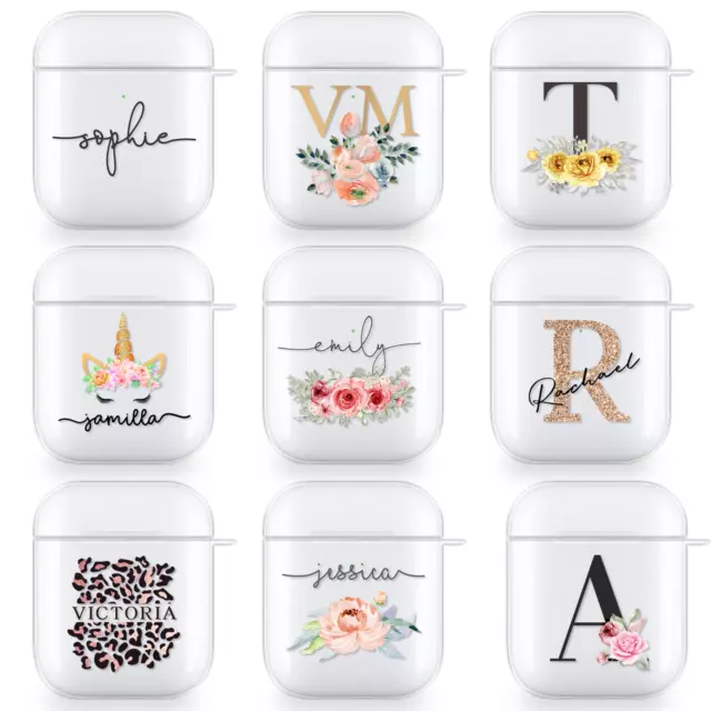 Personalisierte Klare Airpods Hülle Pro Name Initialen Silikonabdeckung Für Apple Geschenk