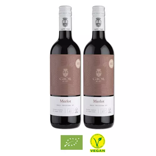 GIOL, Vino rosso Merlot IGT 2018, 2 bott da 0,75  Lt cad, vino biologico, vegano