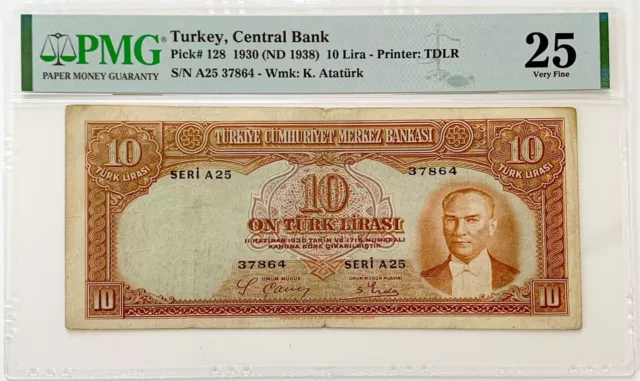 Turkey, Central Bank, 10 Lira 1930 (ND 1938) TDLR  TUR128