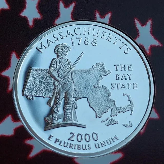 2000-S Massachusetts 90% Silver Proof State Quarter (Exact Coin You Will Get)