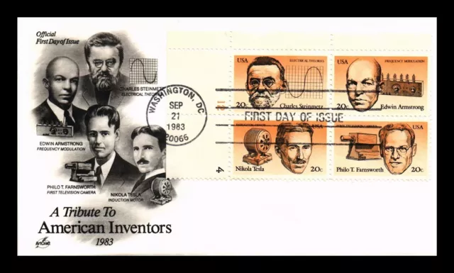 Dr Jim Stamps Us Cover American Inventors Fdc Plate Block Artcraft Cachet