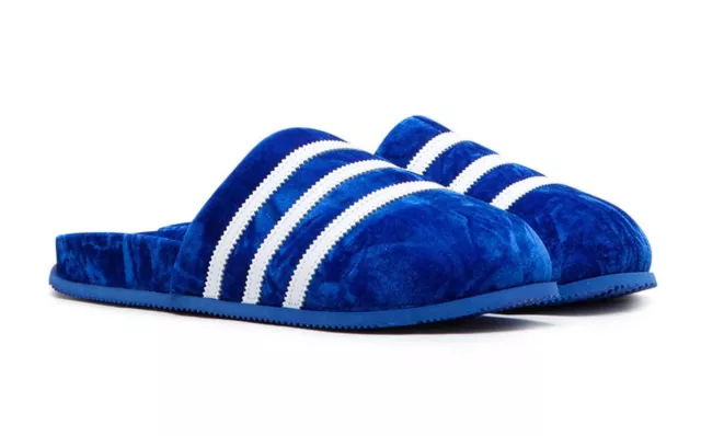 adidas Adimule Slides Blue Velvet Adilette Slippers New Mule Slip On Men Size