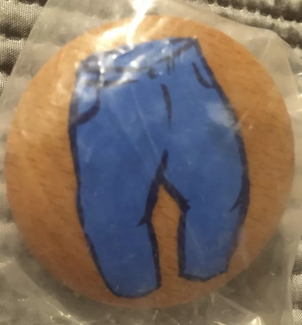 Boys Blue Pants Wooden Organizational Dresser Drawer Knob 2” Round