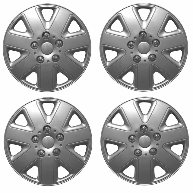 ALLOY LOOK SET OF 4 x 14 INCH SILVER WHEEL TRIMS COVERS HUB CAPS 14"