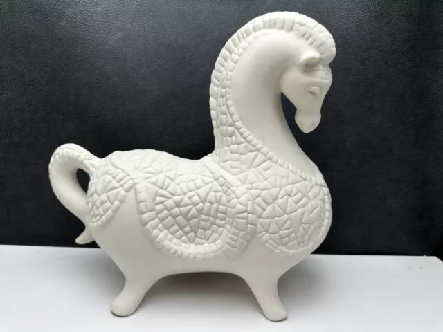 Sascha Brastoff White Aztec Horse Art Pottery APB Mid Century Modern Sculpture