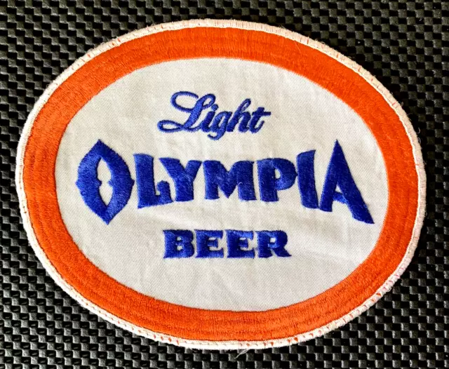 OLYMPIA LIGHT BEER LARGE EMBROIDERED SEW ON ONLY BACK PATCH BREW 8 1/4" x 6 1/2"