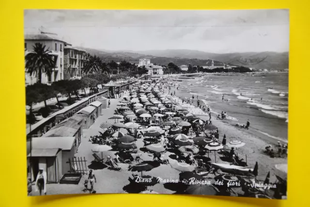 Cartolina Diano Marina Riviera Dei Fiori Spiaggia 1960