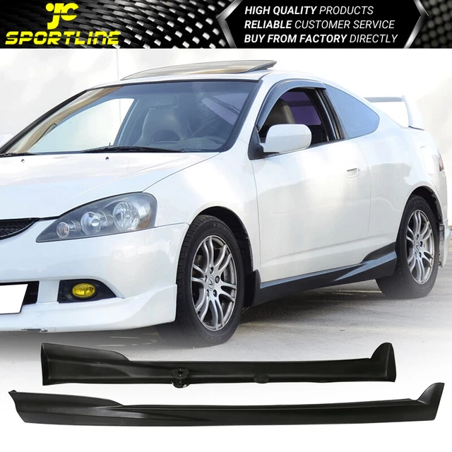 Fits 02-06 Acura RSX Mugen Style PU Side Skirt Pair Unpainted Black