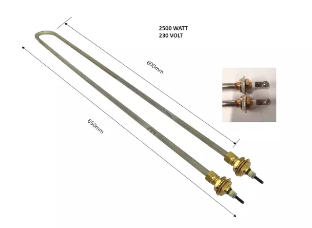 UNIVERSAL U SHAPED HEATING ELEMENT 2500W/230V 650mm HOT CUPBOARD SCREWS INCLUDE