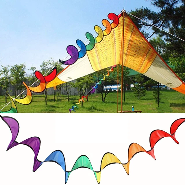 SEABABOO Lot De 2 Moulins à Vent En Spirale Arc-en-Ciel – Spinner Coloré UV Résistant Pour Jardin, Camping, Tente Et Décoration Extérieure