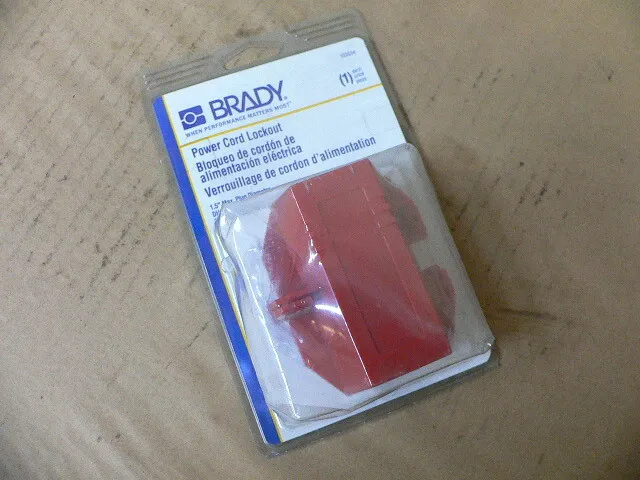 BRADY 103534 Plug Lockout, Red, 9/16In Shackle LOTO made in USA