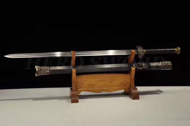 Handmade Folded Steel Double Groove Han Jian Handmade Battle Chinese sword 汉剑 3