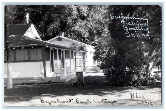 1937 Baynehurst Beach Cottage View Nice California CA RPPC Photo Postcard