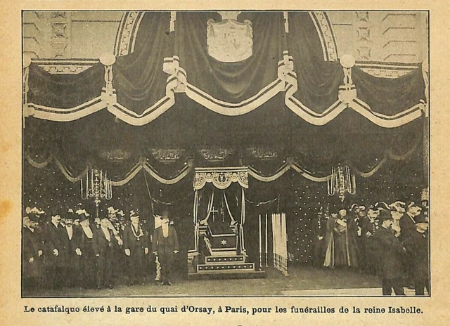 Paris / Mort De Reine Isabelle D' Espagne / Isabel Espana  / Illustration 1904