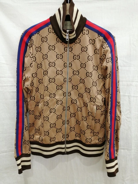GUCCI GG JACQUARD Track Jacket in Blu Navy Rosso CTRL £1260 