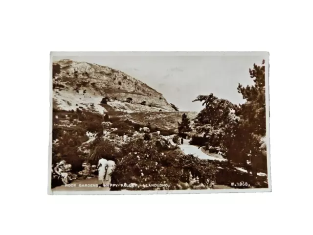 1950's Real Photo Postcard of Rock Gardens, Happy Valley, Llandudno. Wales.