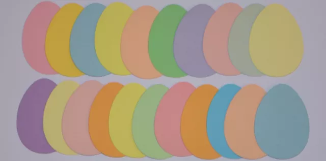 50 Huevos de Pascua Formas de Tarjeta Colores Lisos Mixtos Hacer Artesanía Libro de recortes 5 cm