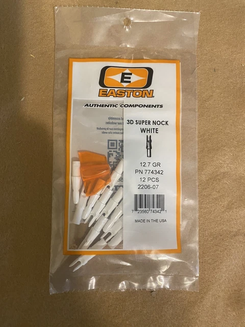 Easton 3D Super  Nocks - White  1 dozen