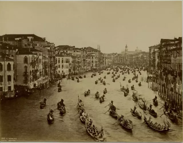 Italie, Venezia, Canal Grande vintage albumen print, Italy Tirage albuminé