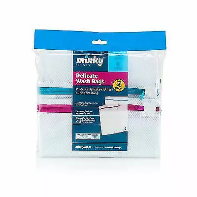 Minky Delicate Wash Bags White 2Pk