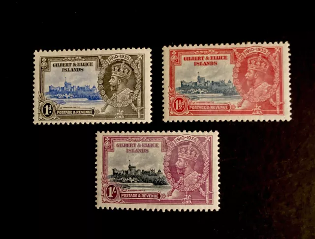 GILBERT & ELLICE ISLANDS-1935 Silver Jubilee Set Sg 36-39 LIGHTLY MOUNTED MINT