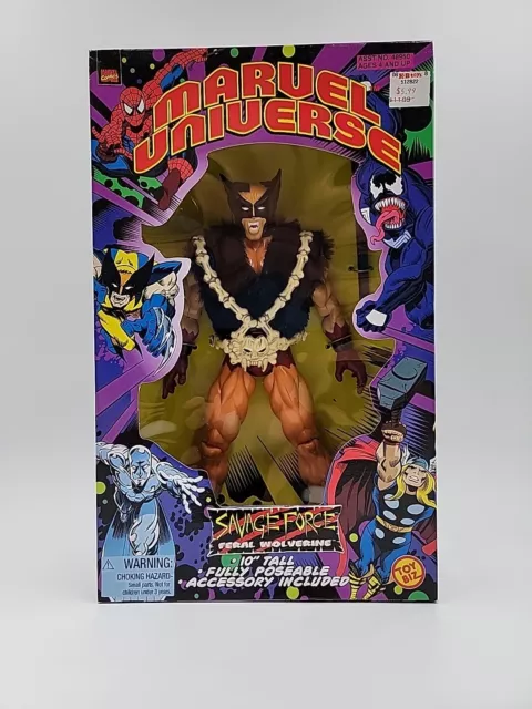Vtg. 1998 Toy Biz Marvel Universe Savage Force Feral Wolverine 10" Figure