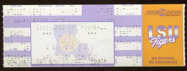 College Football Ticket Arkansas 1993 11/27 LSU Full