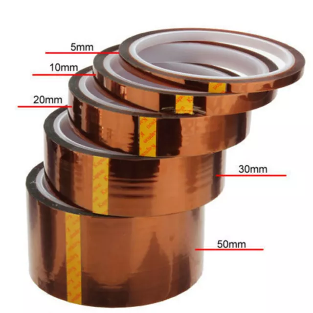 5/10/20/30/50mm100ft Heat Resistant High Temperature Polyimide Kapton Tape