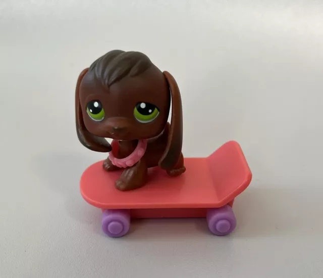 Littlest Pet Shop Beagle Skateboard #16 LPS braun pink Original Authentic Hasbro