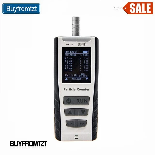 MKS800 Particle Counter Colored LCD 6-Channel Detection for PM2.5/PM10 Tester
