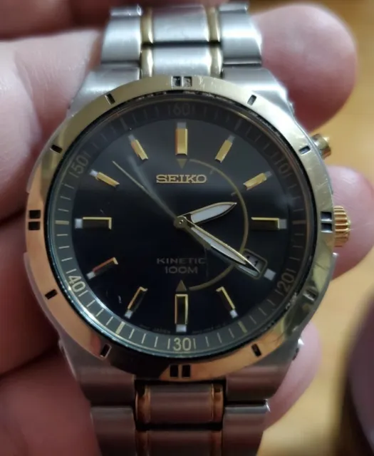 SEIKO KINETIC 5M62-0BJ0 with Power Reserve Indicator Watch With New  Capacitor $ - PicClick
