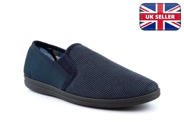 Pantofole slip on da uomo pantofole da tappeto memory foam pantofole blu navy
